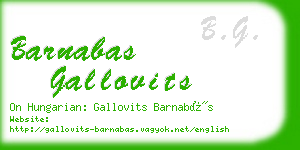 barnabas gallovits business card